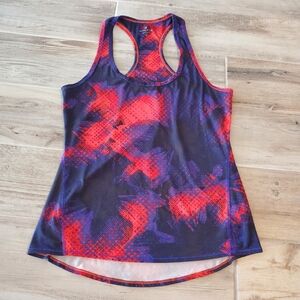 Athleta Energy Tank Top Women Size Small  Workout Yoga Raceback Camo Orange Blue